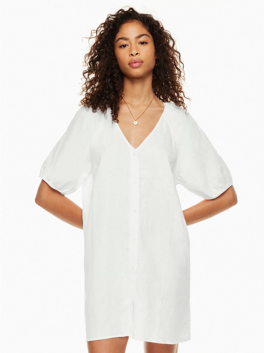 Wilfred by Aritzia Aperitif 100% Organic Linen Dress Button Front